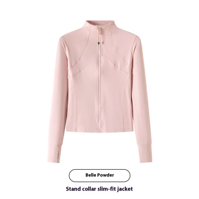 Sports Coat Workout Clothes Women's Long sleeved Top Running Beier Pink - Shop at LoveMi