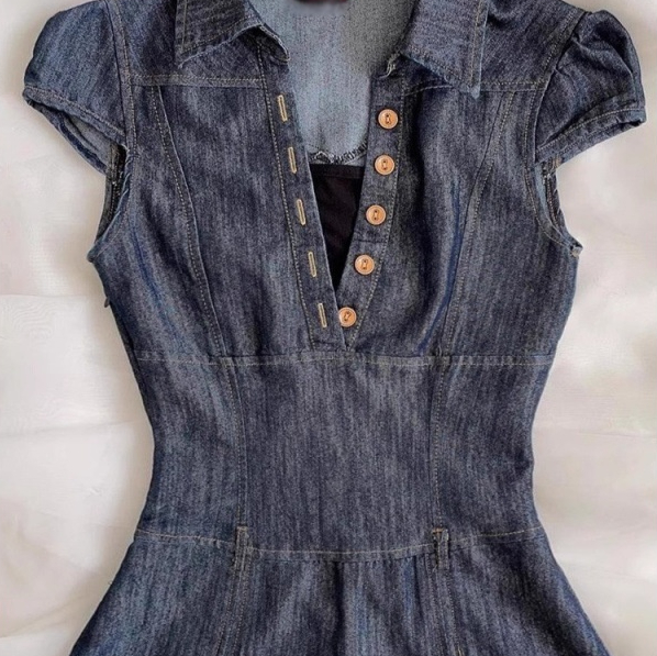 Denim Dress Women's Fashionable Slimming Sleeveless Waist-tight Temperament
