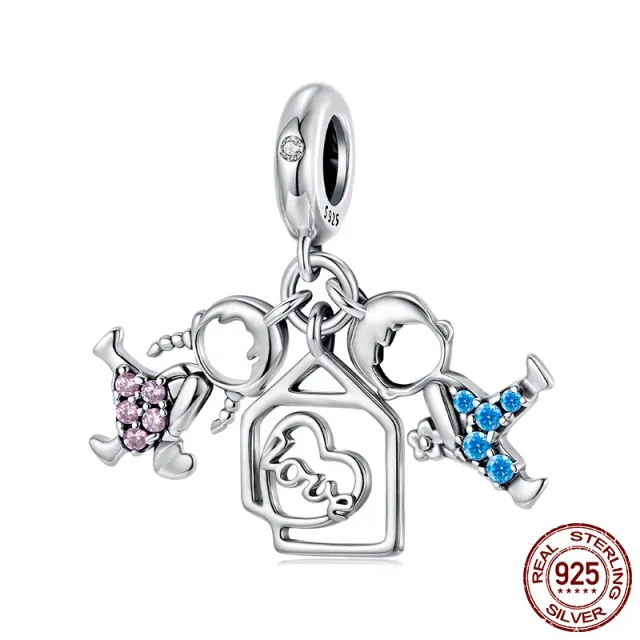 S925 Sterling Silver Boys And Girls Pendant Parts Diy Beaded Jewelry Accessories Scc3076 - Shop at LoveMi