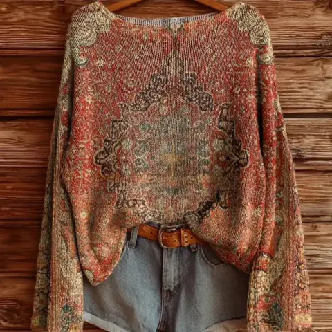 Solid-color Polyester Printed Top for Women