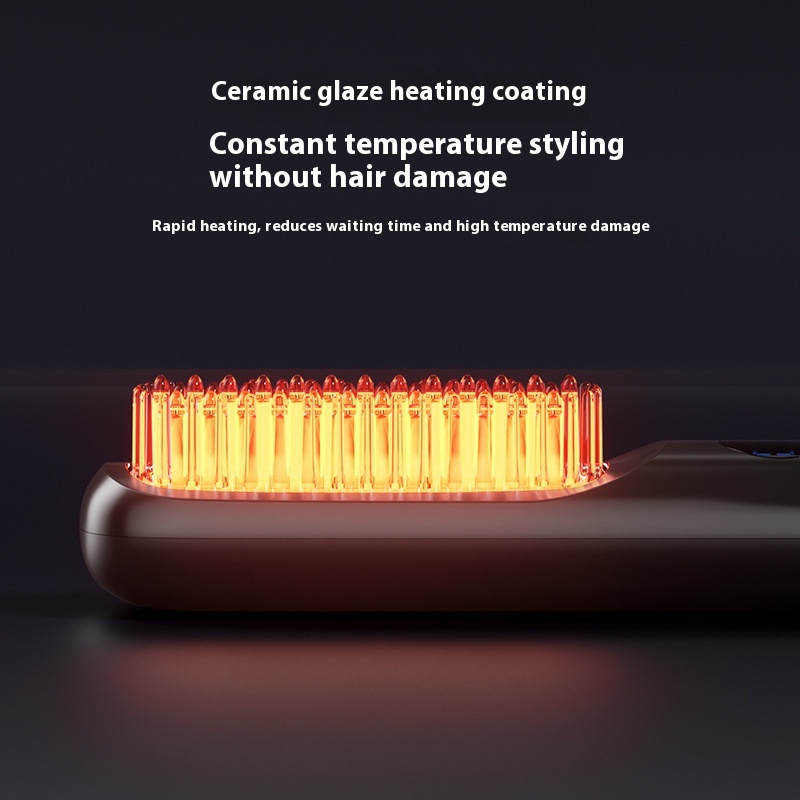 LCD USB Charging Ceramic Heating Comb Straight Hair 3