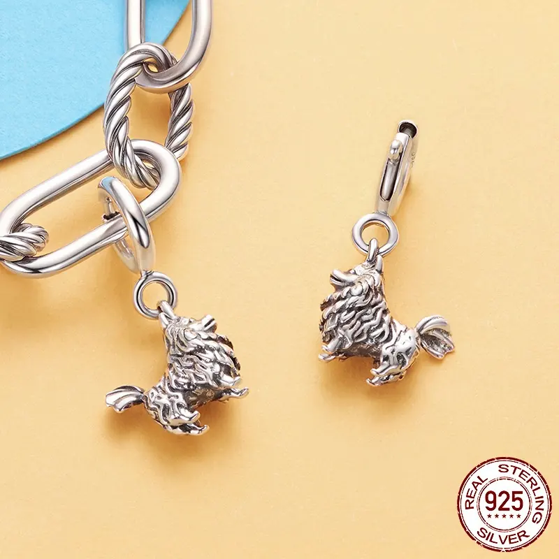 Original S925 Sterling Silver Pomeranian Pendant Closure