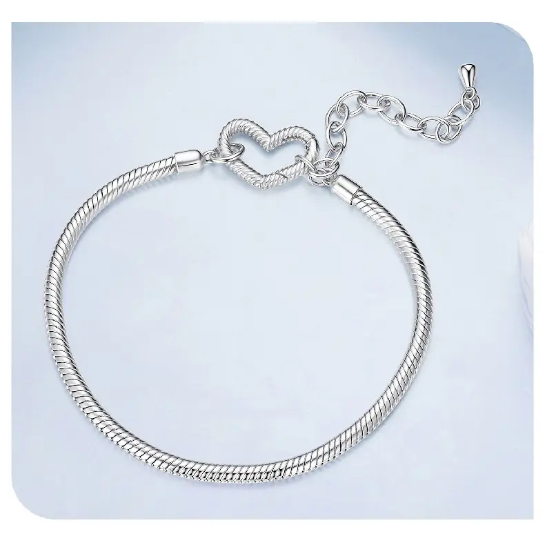 Sterling Silver Simple Love Basic Bracelet Classic