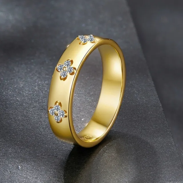 Sterling Silver Gold Plated Moissanite Wedding Ring Gold - Shop at LoveMi