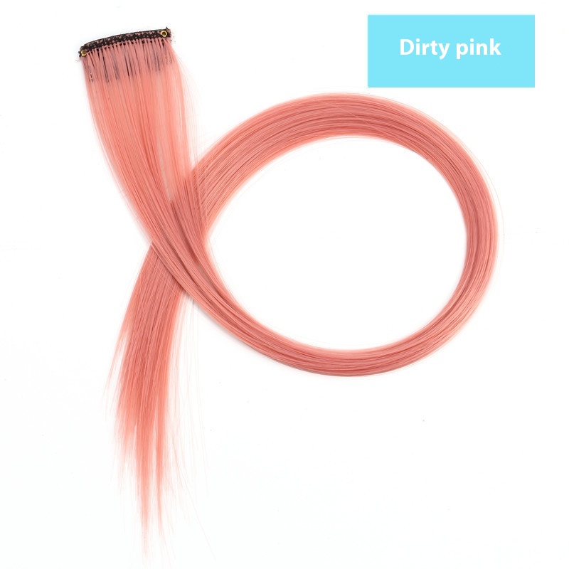 Color Hair Hanging Ear Dyed Wig Set Hair Extension Color Stripes Hot Color 18