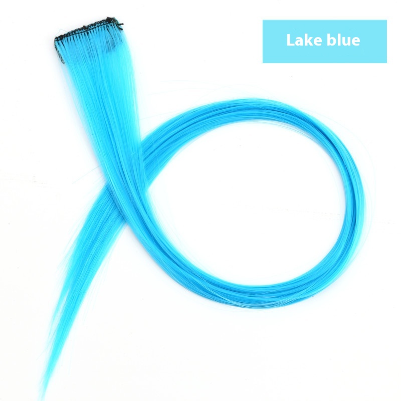 Color Hair Hanging Ear Dyed Wig Set Hair Extension Color Stripes Hot Color 8