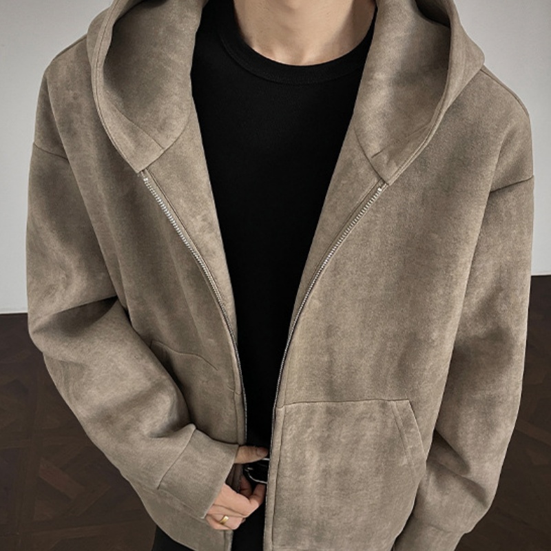 $24.62 American Retro Tie-dyed Hooded Plus Size Sweater Coat For Men