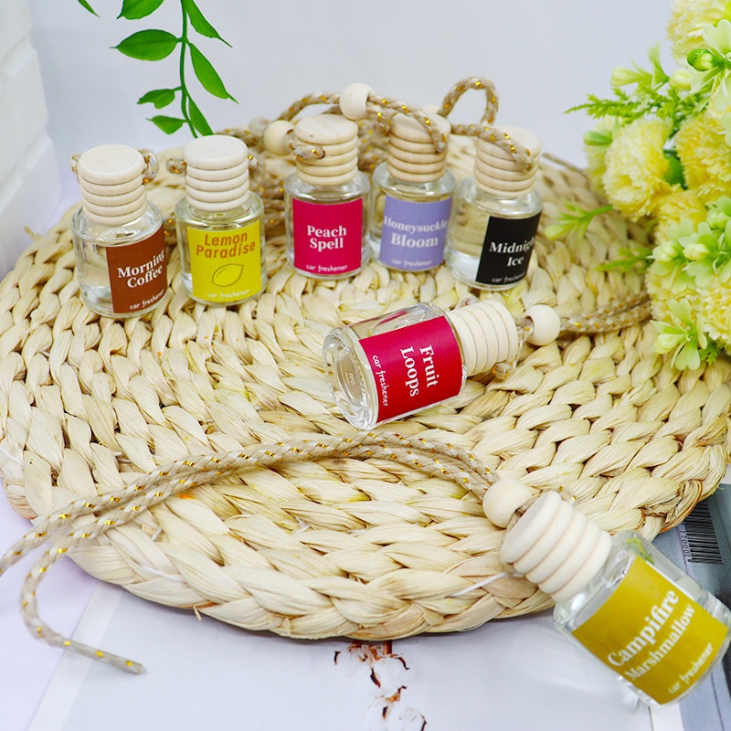 Auto Perfume Glass Bottle Car Aromatherapy Pendant Wood Aromatherapy
