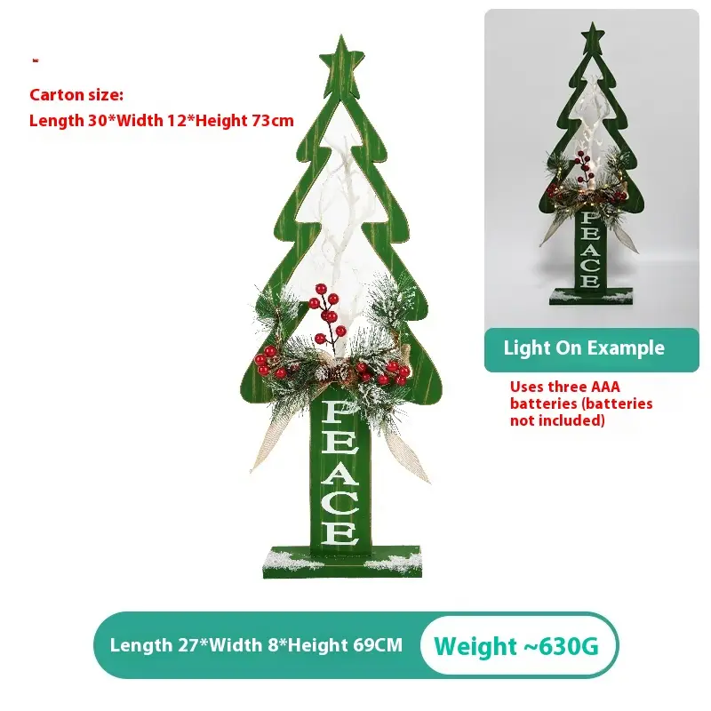 Christmas Decoration Creative Wooden Mailbox Post Box Street Lamp Decoration Hotel Bar Shop Front Desk Decoration