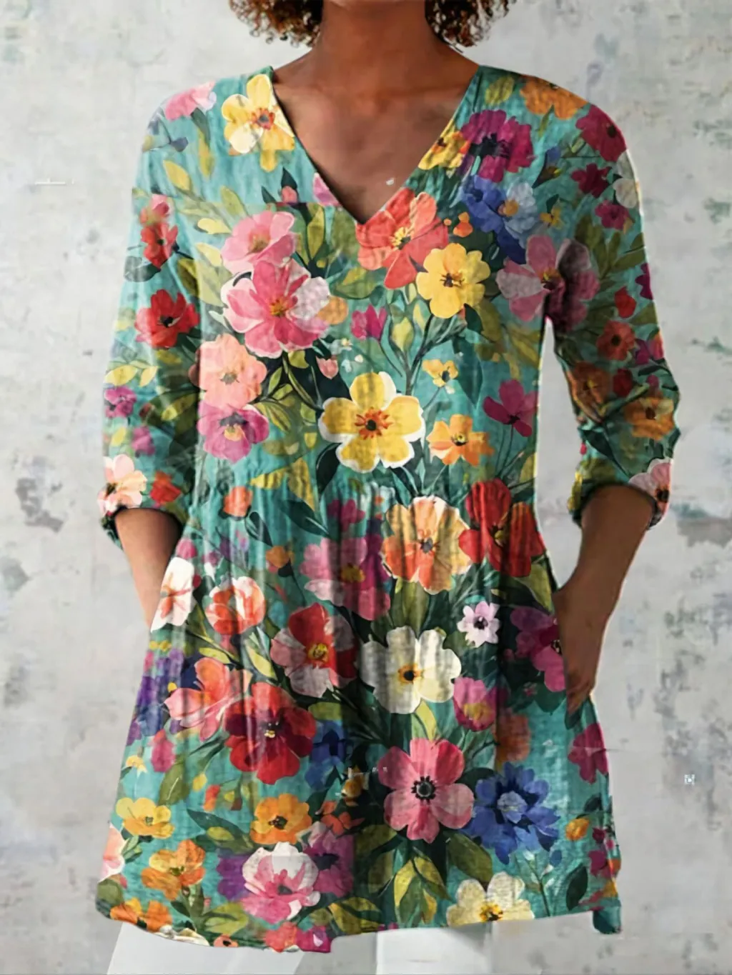 Female Creative Fish Pattern Vacation Style Dress - Lyq40Wmvq0034-5Xl