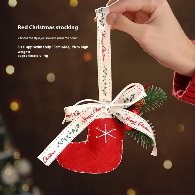 Scene Setting Supplies Decorative Christmas Hanging Decoration Red Christmas Stockings - Shop at LoveMi
