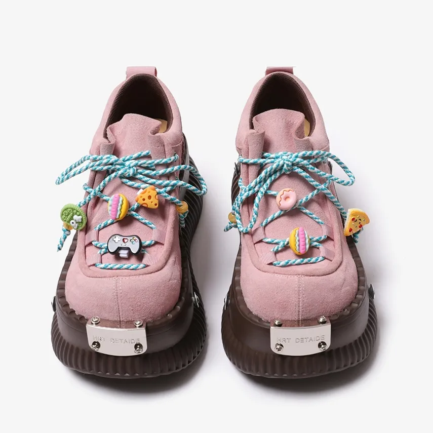 Dopamine Summer Platform Leather Shoes Lace-up