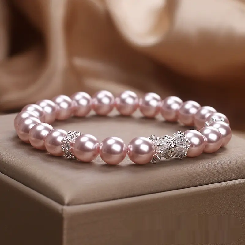 Light Purple Aurora Pearl Bracelet For Women New Light Luxury