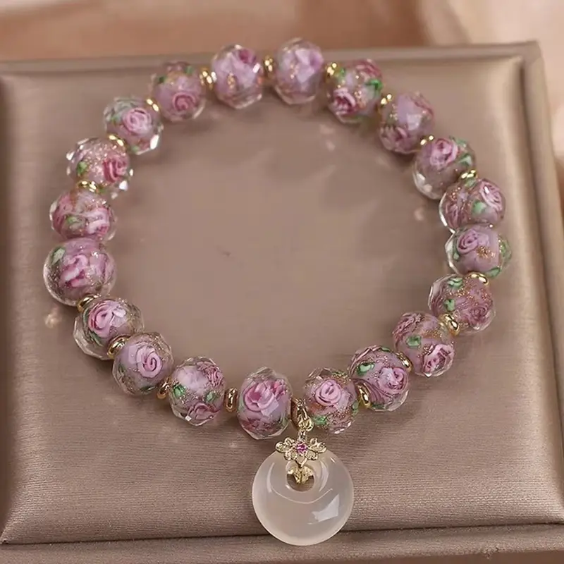 Elegant Amethyst Bracelet Female Light Luxury Minority Exquisite Peace Buckle