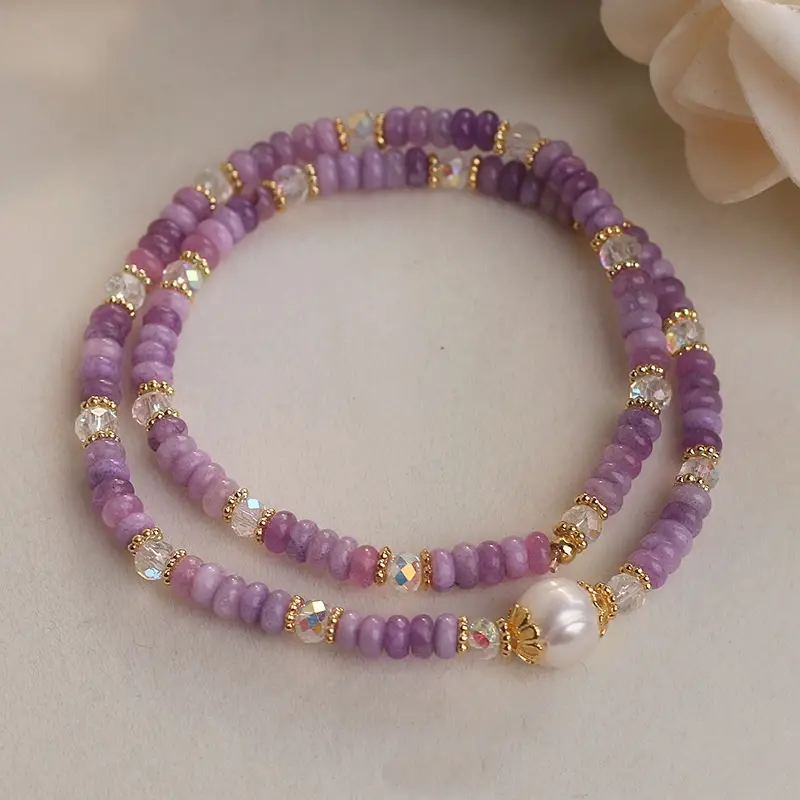 Stringed Pearls Double Ring Bracelet For Women Light Luxury Minority