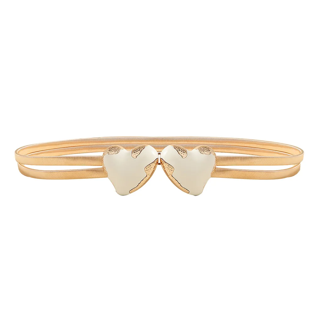 Simple Decorative Waist Chain Versatile Love Buckle - White