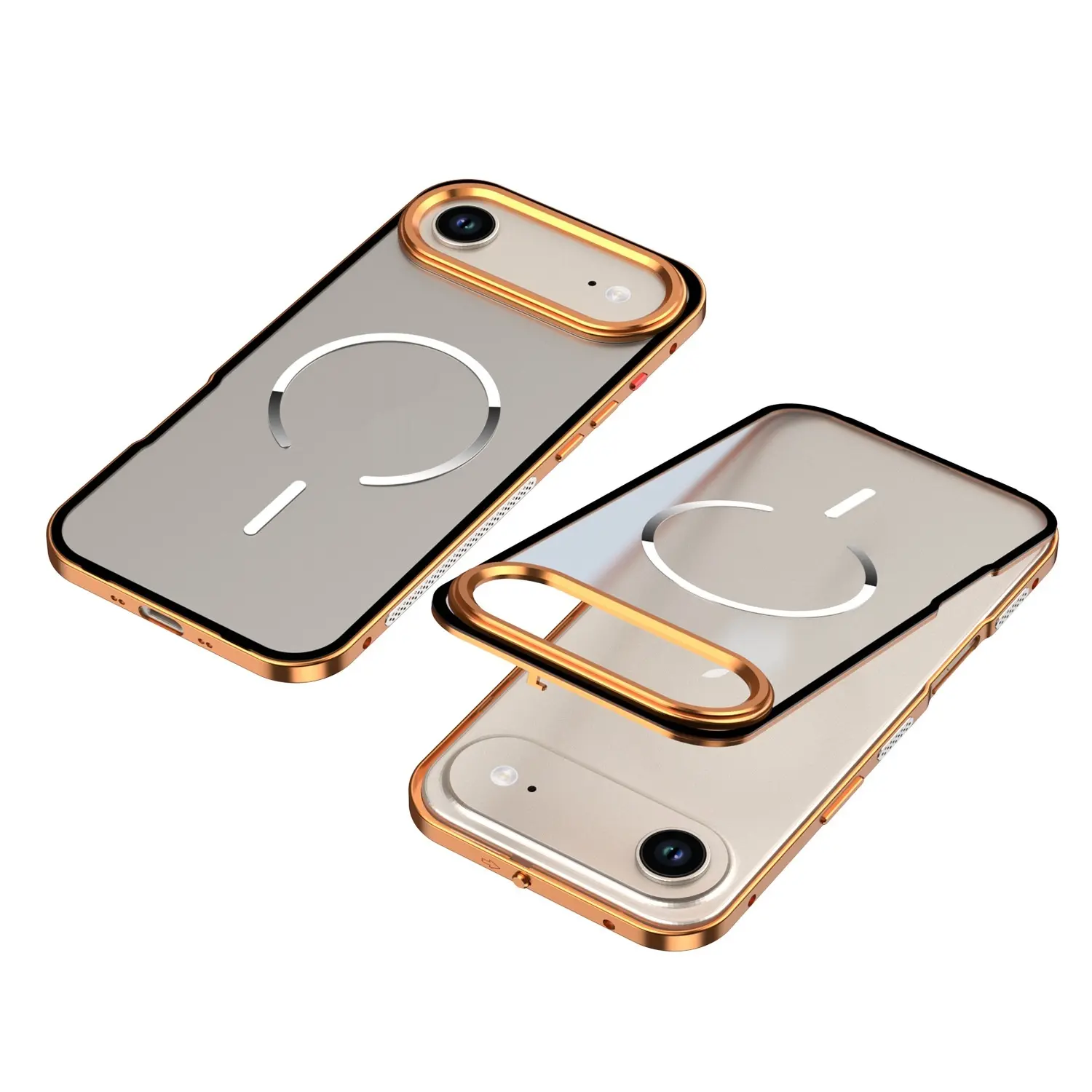 Frosted Fine Magnetic Ring Metal Frame Phone Case