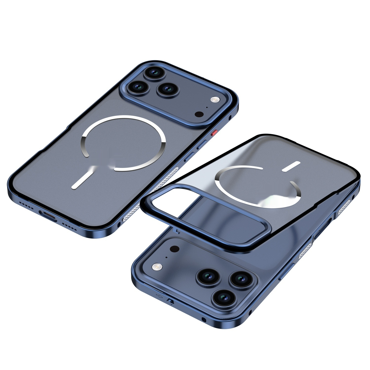Frosted Fine Magnetic Ring Metal Frame Phone Case - Image 8