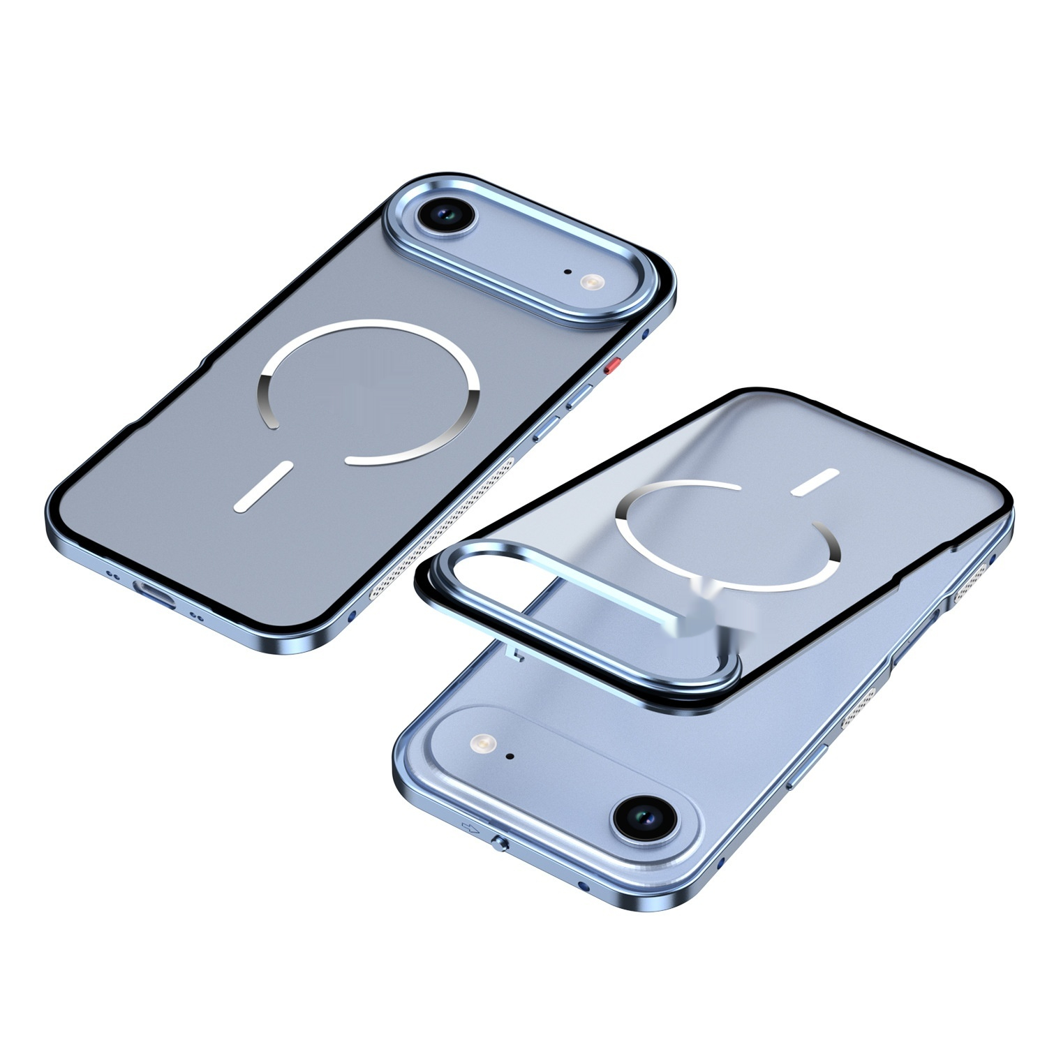Frosted Fine Magnetic Ring Metal Frame Phone Case - Image 6