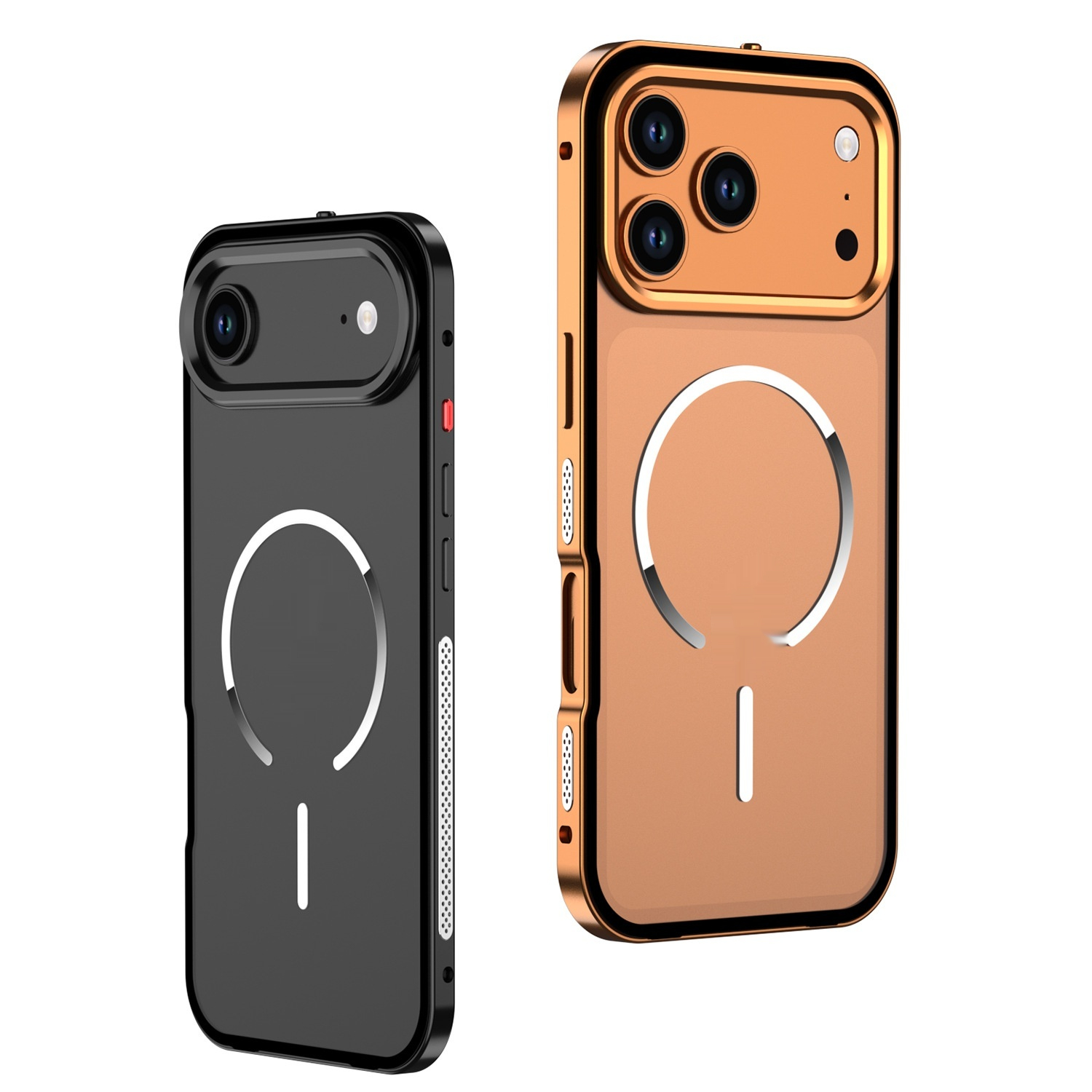 Frosted Fine Magnetic Ring Metal Frame Phone Case - Image 10