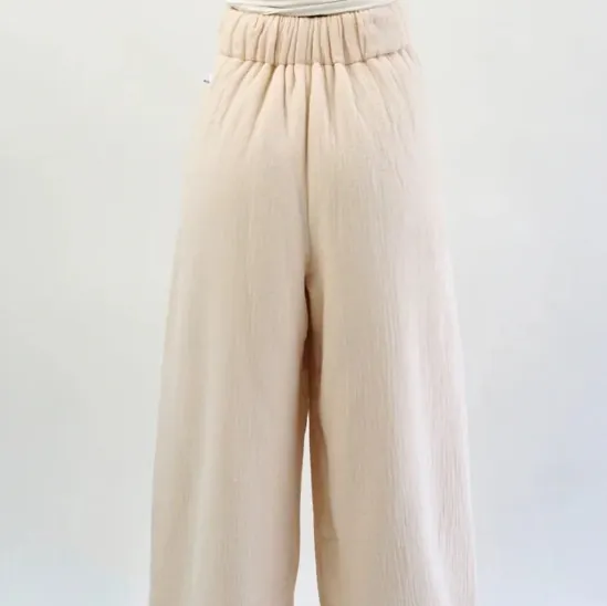 Large Size Summer Silk Ice Wide Leg Pants Women's High Waist Slimming Loose Khaki - Shop at LoveMi