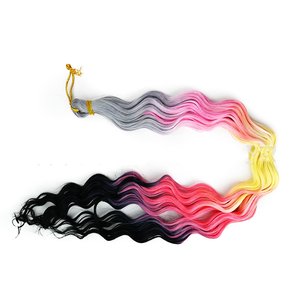 Crochet Dreadlocks Wig Gradient Long Curly Hair 4