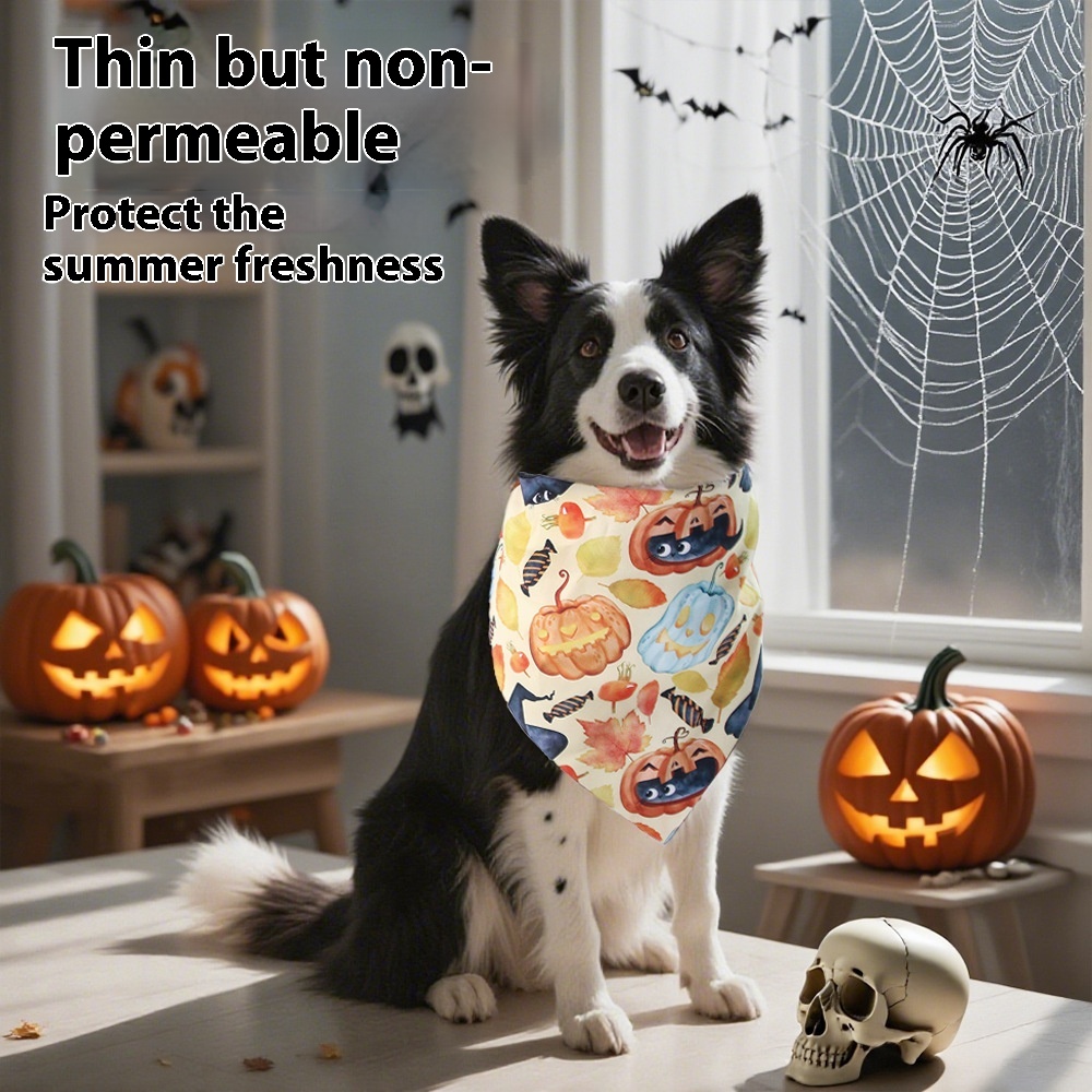 Halloween Printed Pet Triangular Baby Bibs