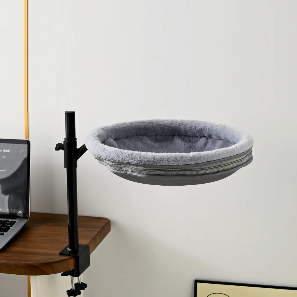 Household Non-occupied Desktop Suspended Cat Bed - Black And Gray
