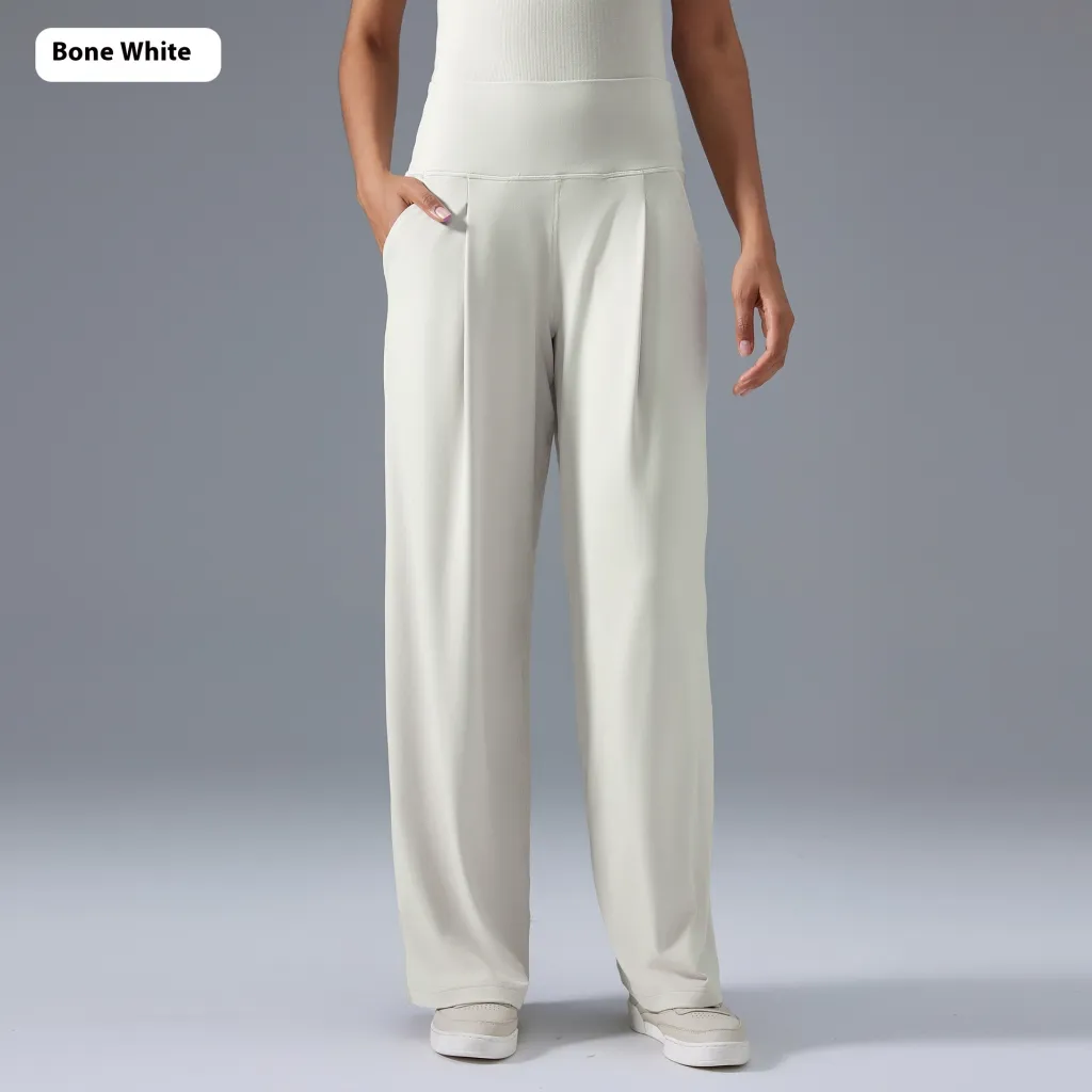 New Fashion Casual Loose Track Pants Women - Bone White