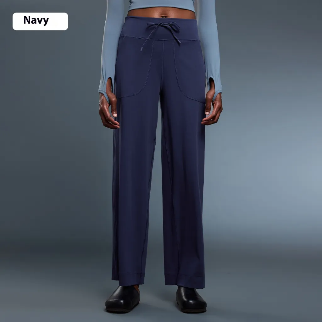 Straight Loose Fashion Casual Yoga Pants Women - Navy