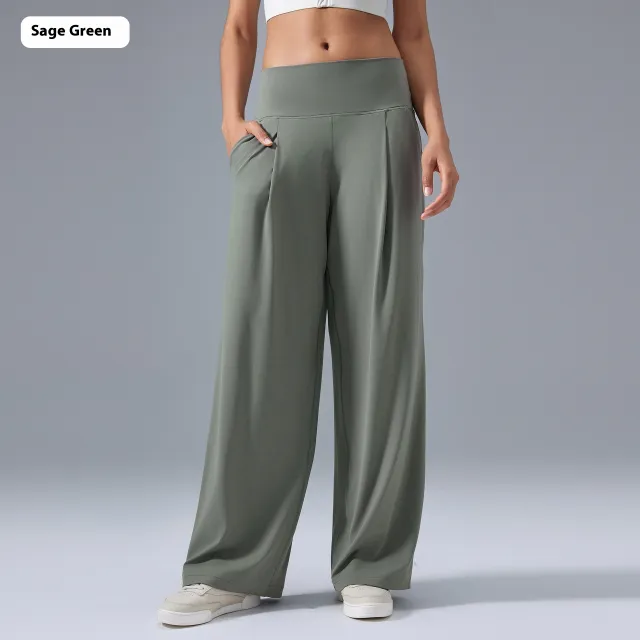 New Fashion Casual Loose Track Pants Women Sage Green - Shop at LoveMi