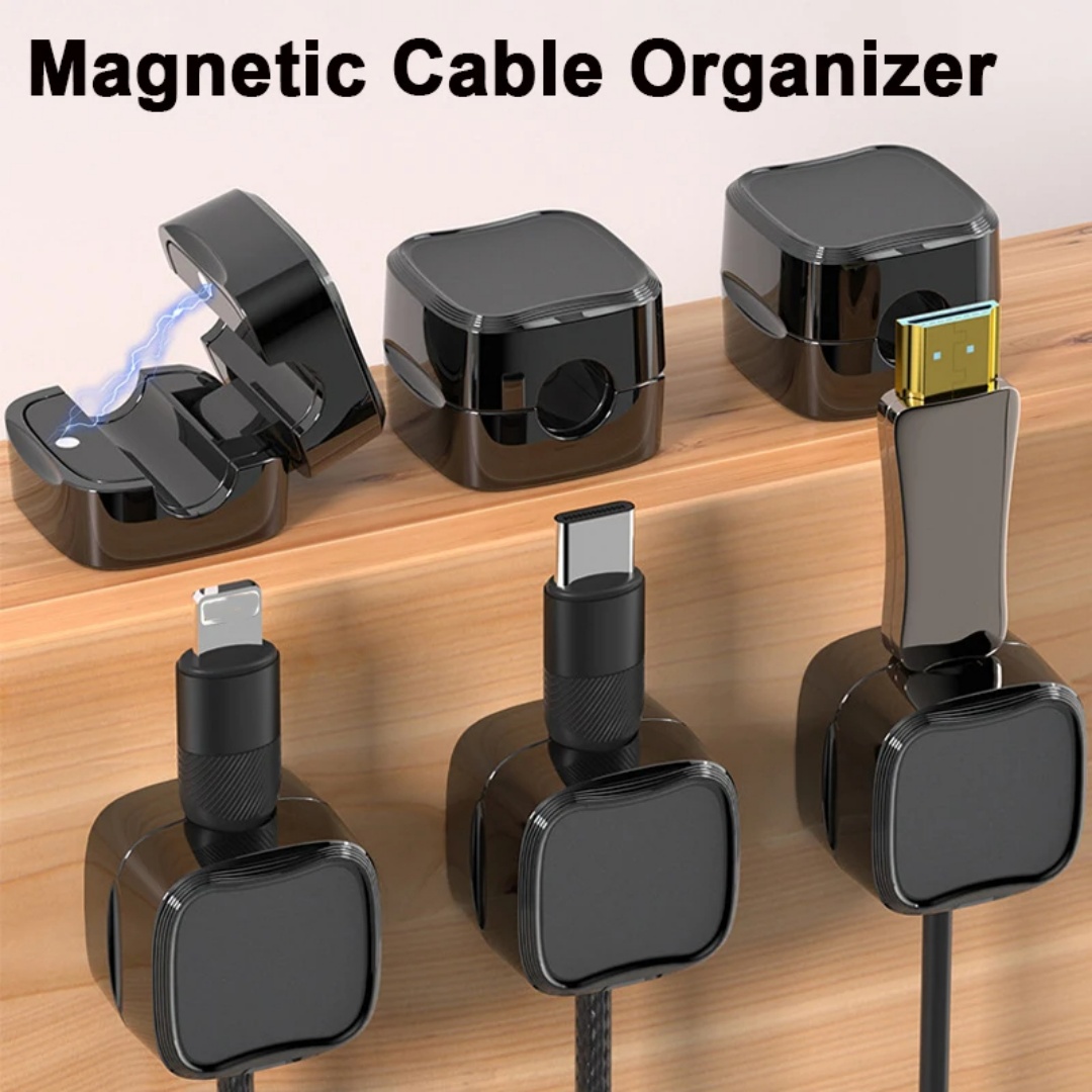 Magnetic Cable Clip Under Desk Cable Management Adjustable Cord