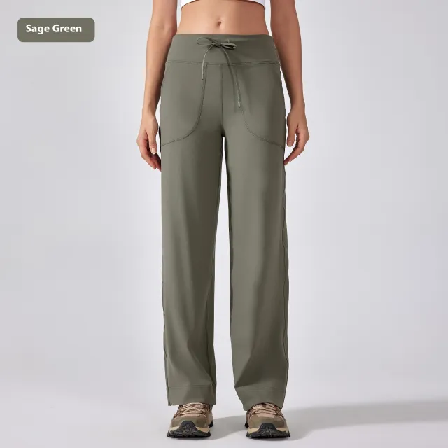 Straight Loose Fashion Casual Yoga Pants Women Sage Green - Shop at LoveMi