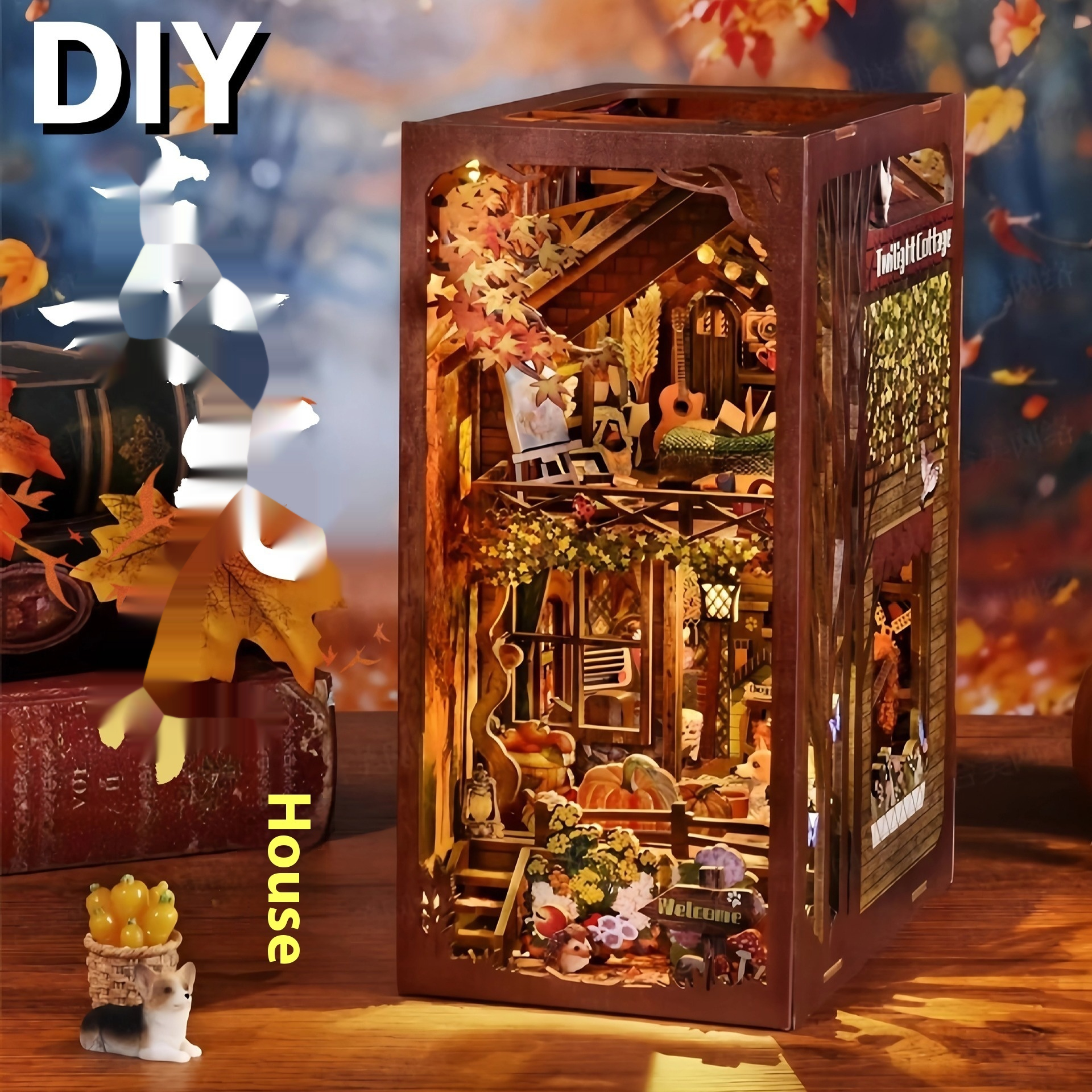 Twilight Cottage Book Stand Hand-assembled Toys - Image 1