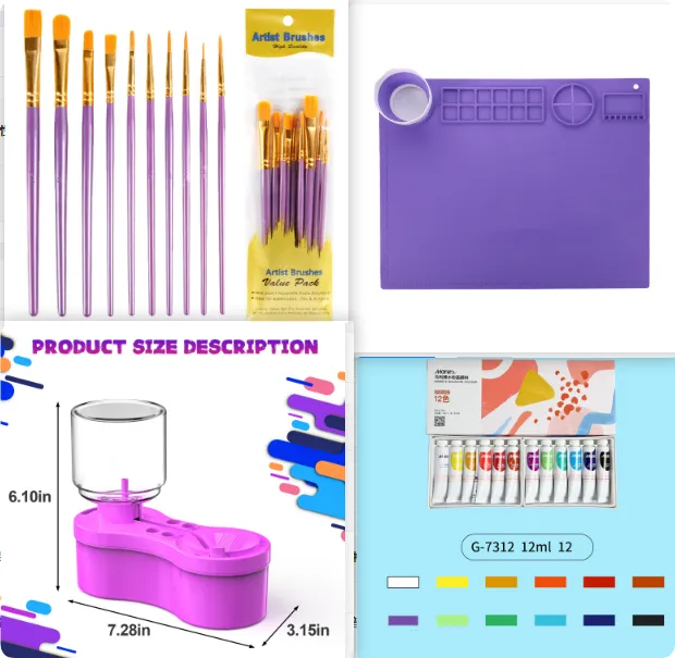 Creative And Minimalist Pigment Brush Brush Brush Purple Set - Shop at LoveMi