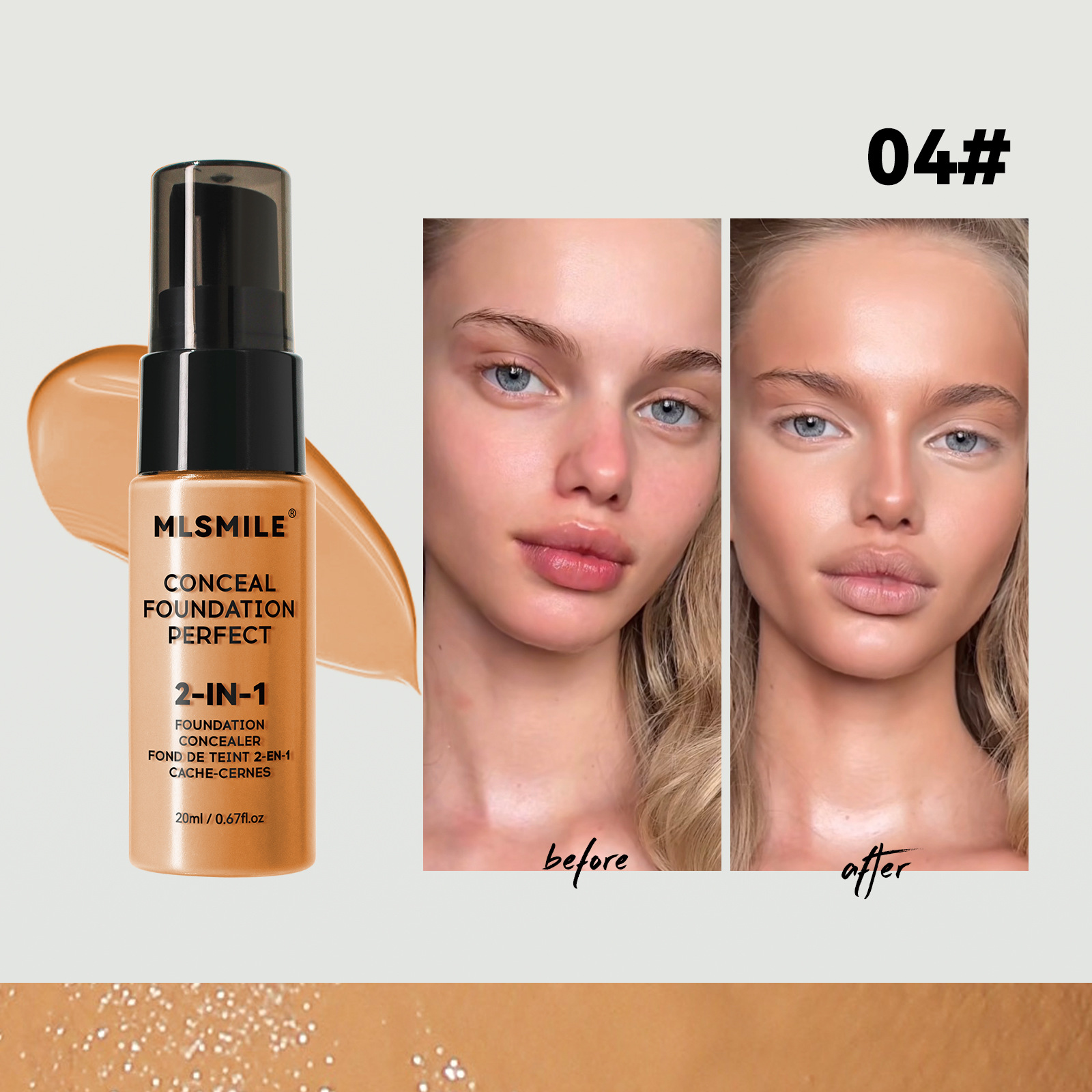Moisturizing Long Lasting Smear-proof Makeup Concealing Foundation 7