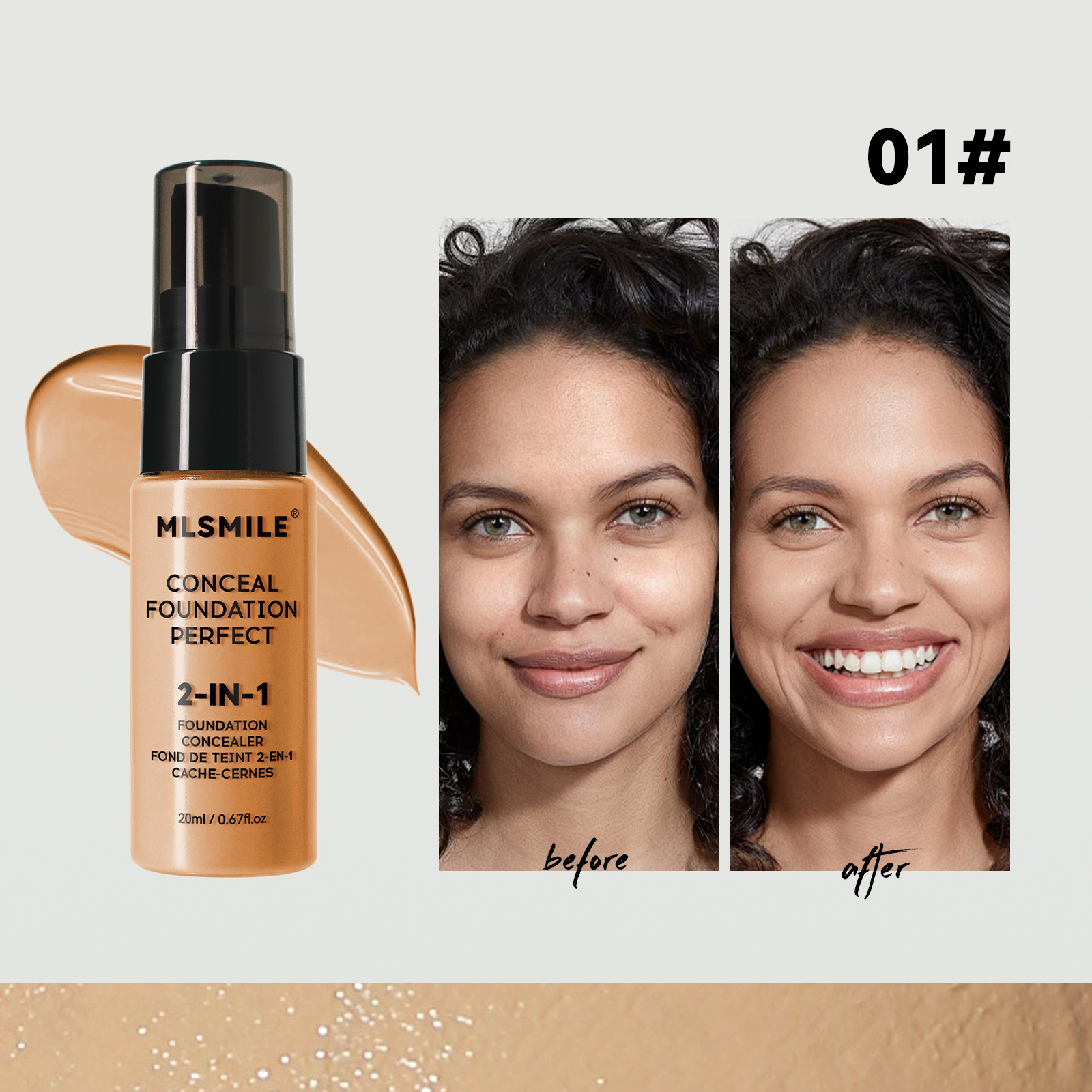 Moisturizing Long Lasting Smear-proof Makeup Concealing Foundation 10