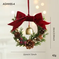 New Christmas Bow Bell Garland Door Hanging - Aghh554 - View 1