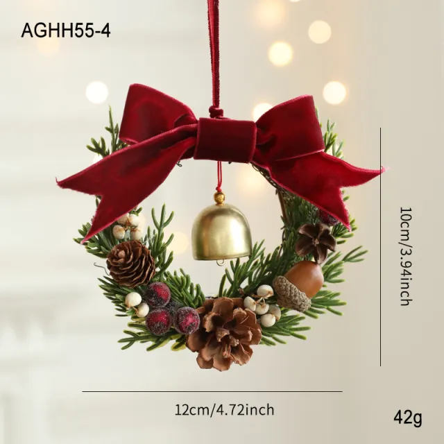 New Christmas Bow Bell Garland Door Hanging Aghh554 - Shop at LoveMi