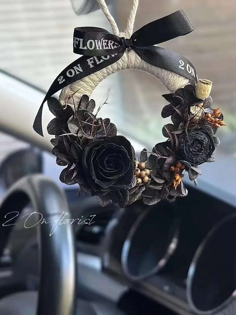 Preserved Flower Rose Garland Automobile Hanging Ornament Car