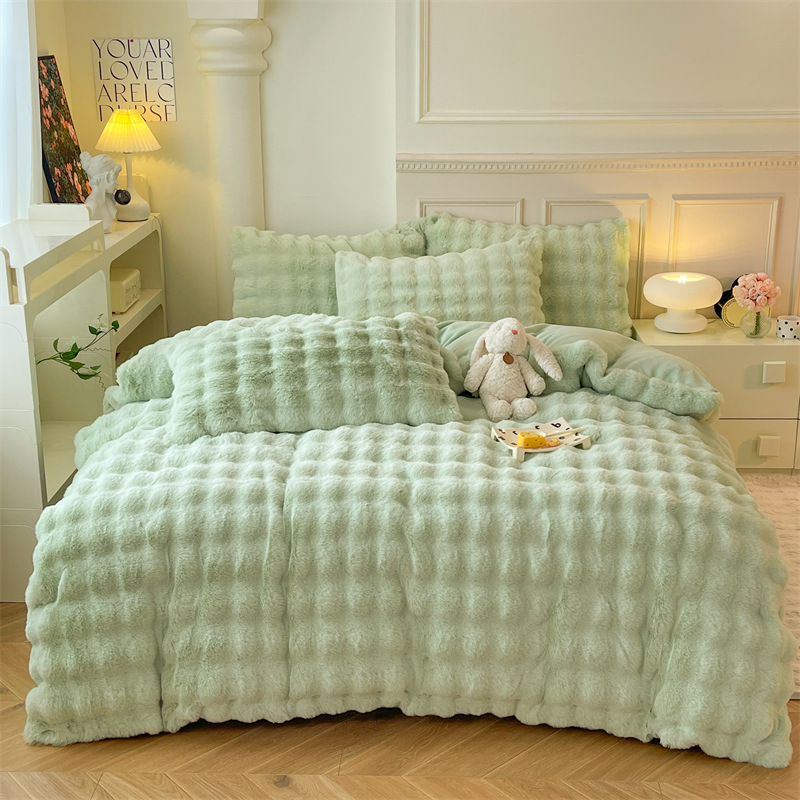 High-end Dehaired Angora Milk Fiber Bed Thickened Blanket - Image 12