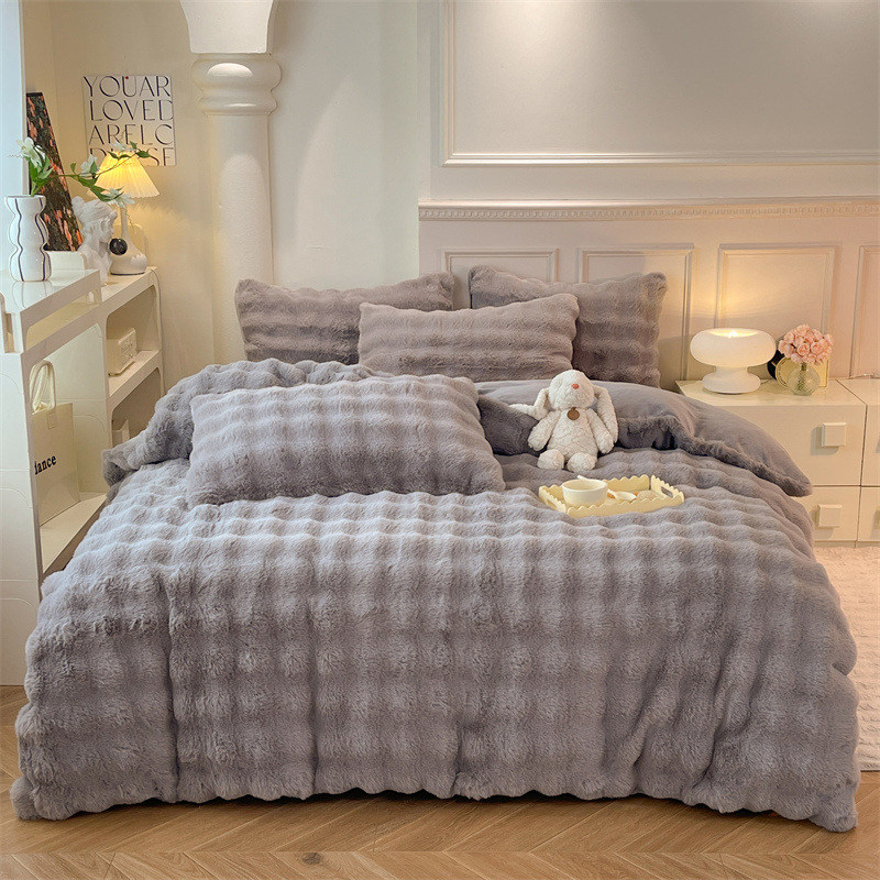High-end Dehaired Angora Milk Fiber Bed Thickened Blanket - Image 4