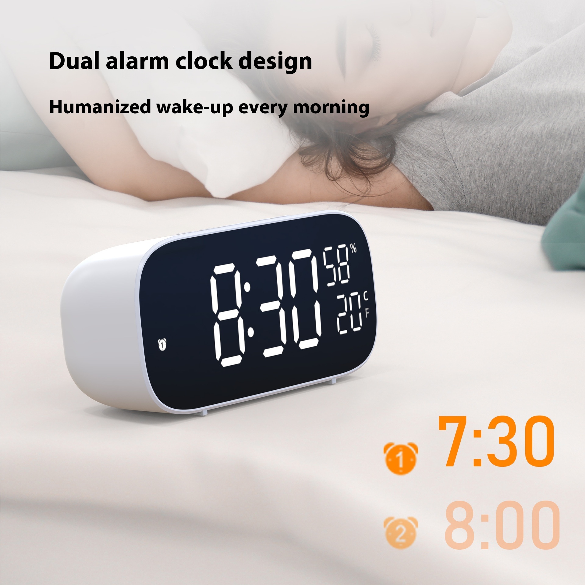 New Multi-functional Electronic Digital Alarm Clock Plug-in Dual-use Voice Control