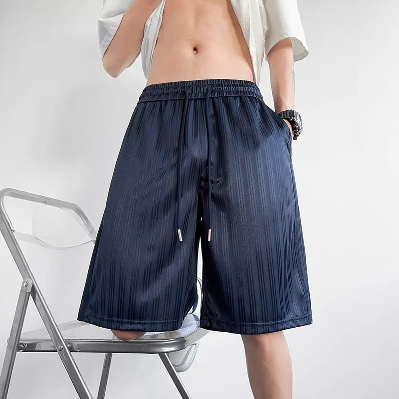 American Ice Silk Cargo Shorts Men's Summer Loose Casual Quick-drying