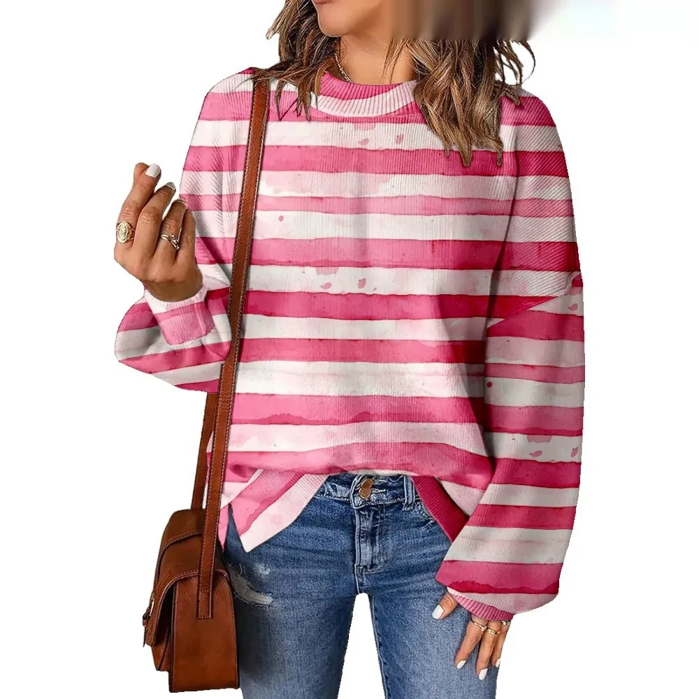 3D Digital Printing Pattern Shading Fashion Trend Round Neck Sweater - Type F - View 1