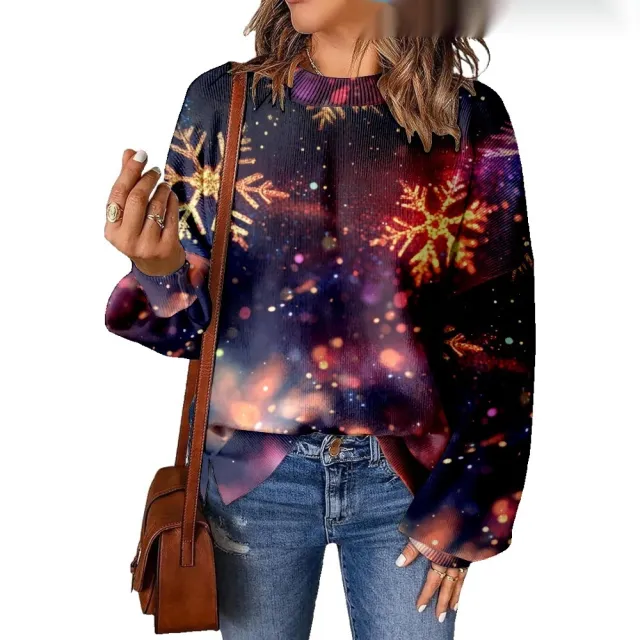 3D Digital Printing Pattern Shading Fashion Trend Round Neck Sweater Type D 3Xl - Shop at LoveMi