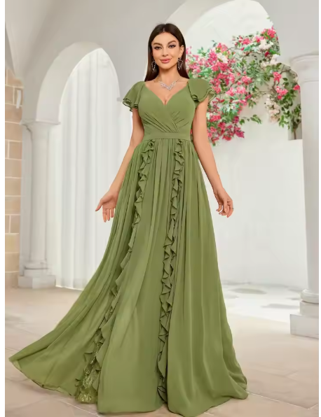 Silk Round-Neck Ball Dress, picture 6 of 7