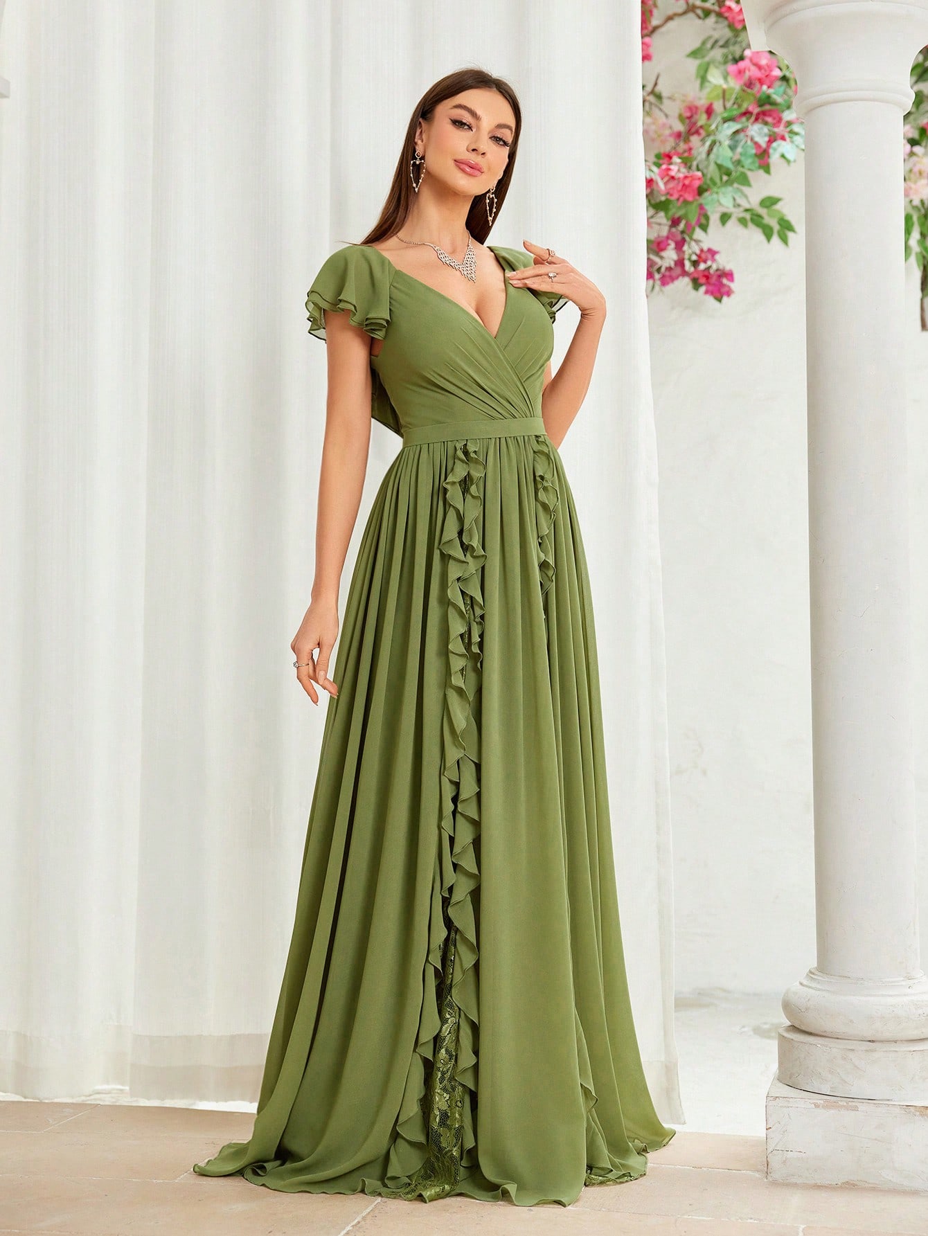 Silk Round-Neck Ball Dress, picture 7 of 7