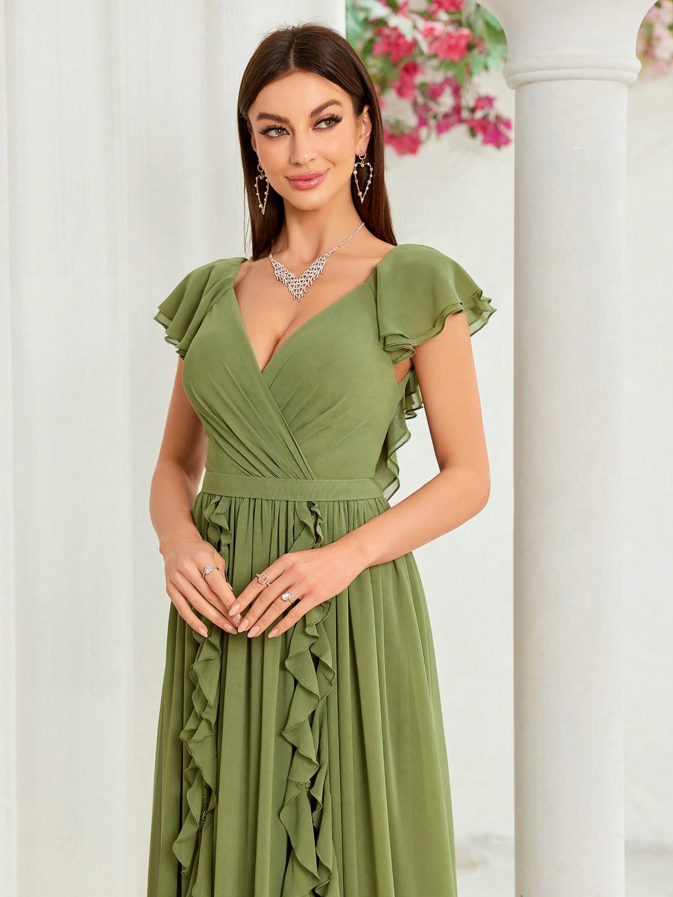 Silk Round-Neck Ball Dress, picture 3 of 7