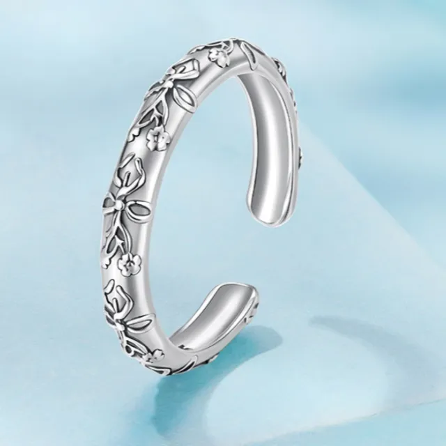 Original Retro Embossed Bow Opening Ring Scr1140E - Shop at LoveMi